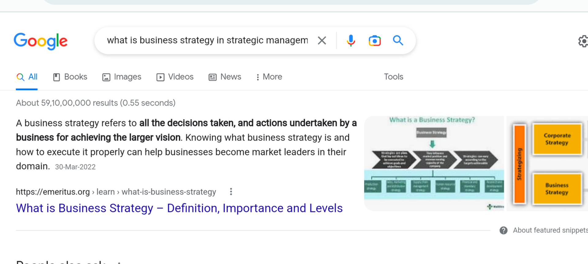 Definition featured snippet